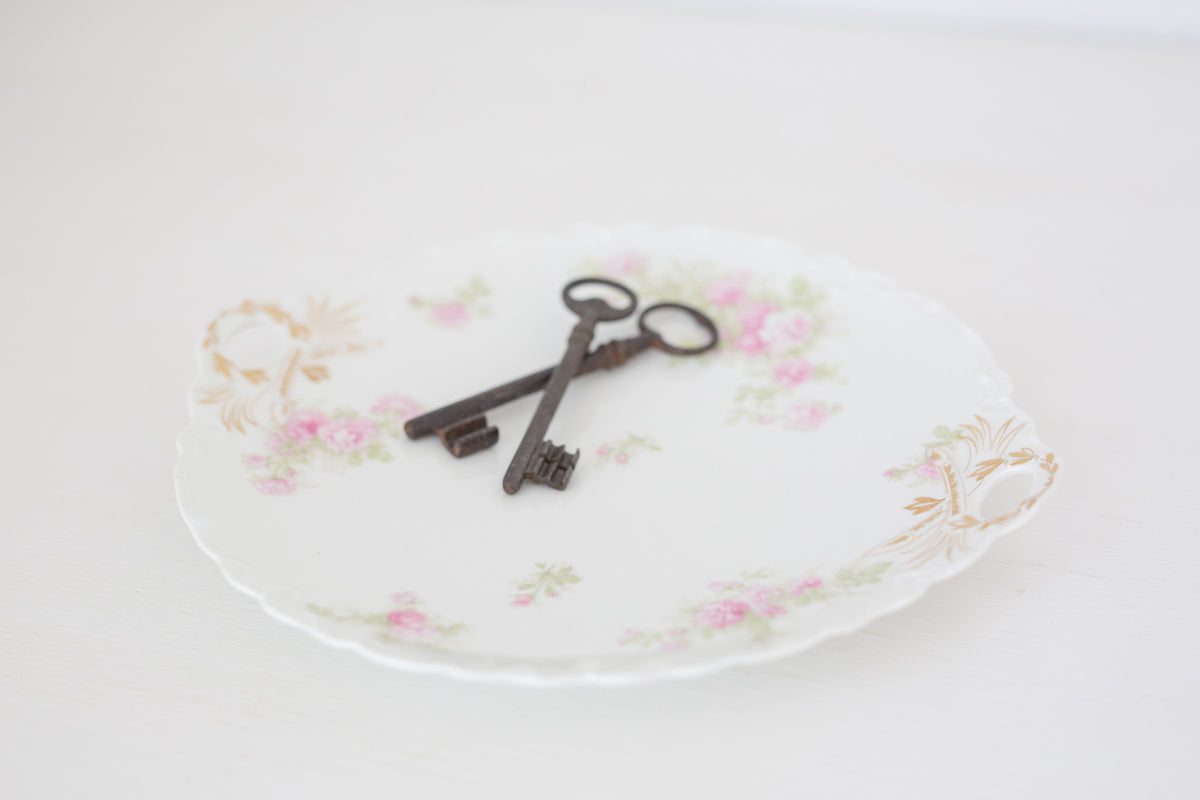 Small Vintage Haviland French plate, Small Serving Plate with handles