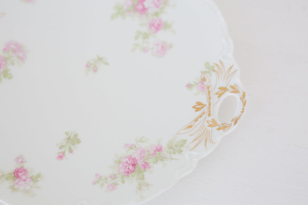 Small Vintage Haviland French plate, Small Serving Plate with handles