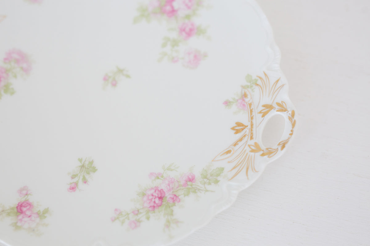 Small Vintage Haviland French plate, Small Serving Plate with handles