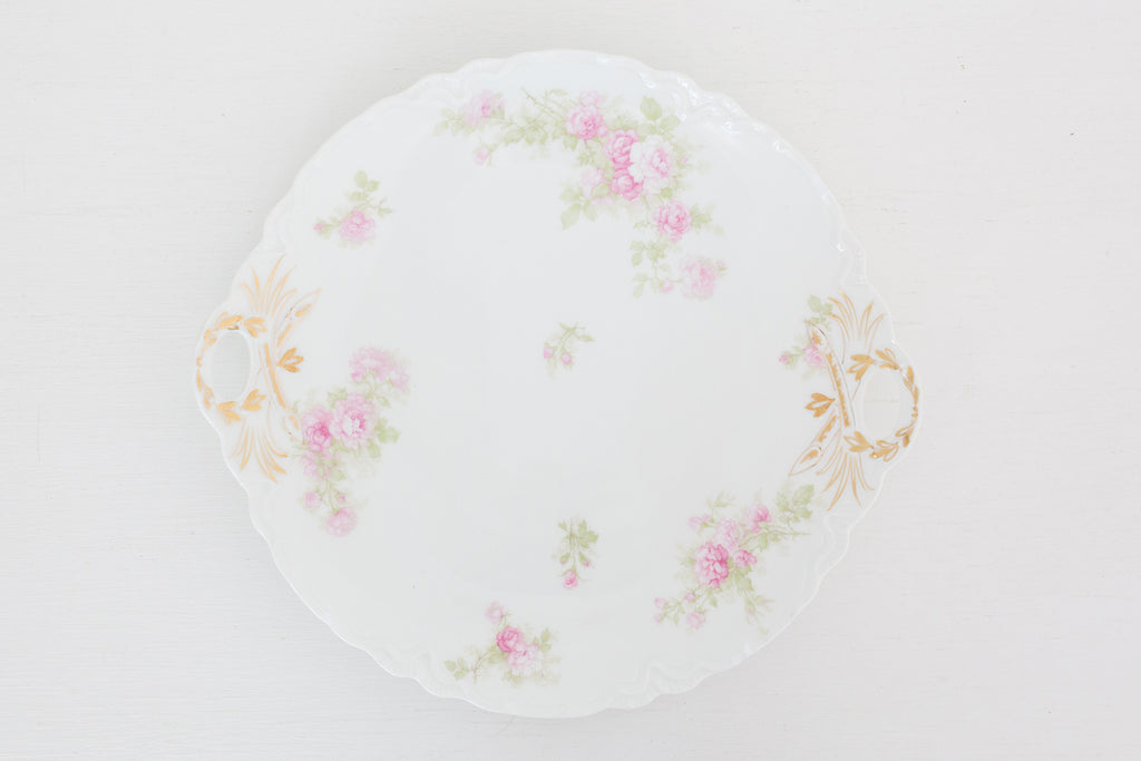 Small Vintage Haviland French plate, Small Serving Plate with handles