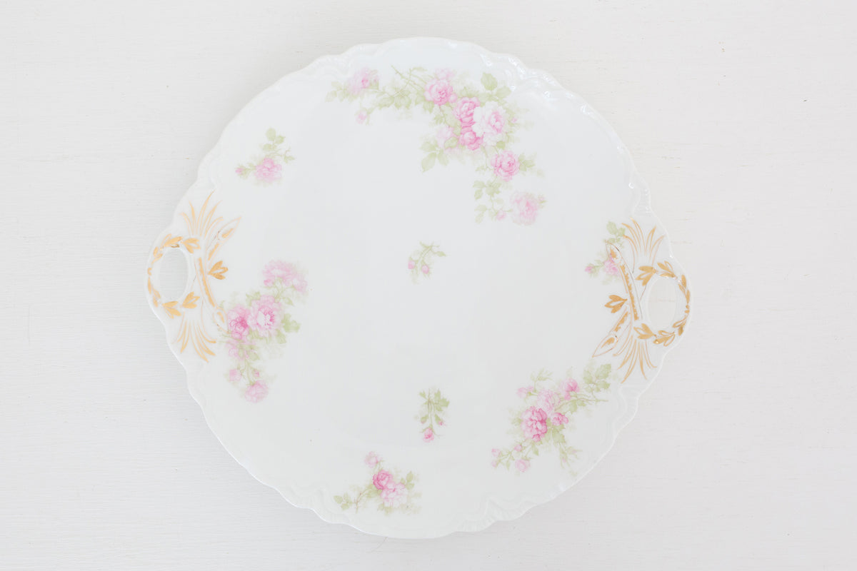 Small Vintage Haviland French plate, Small Serving Plate with handles
