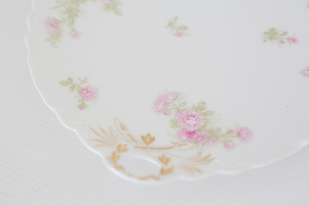 Small Vintage Haviland French plate, Small Serving Plate with handles