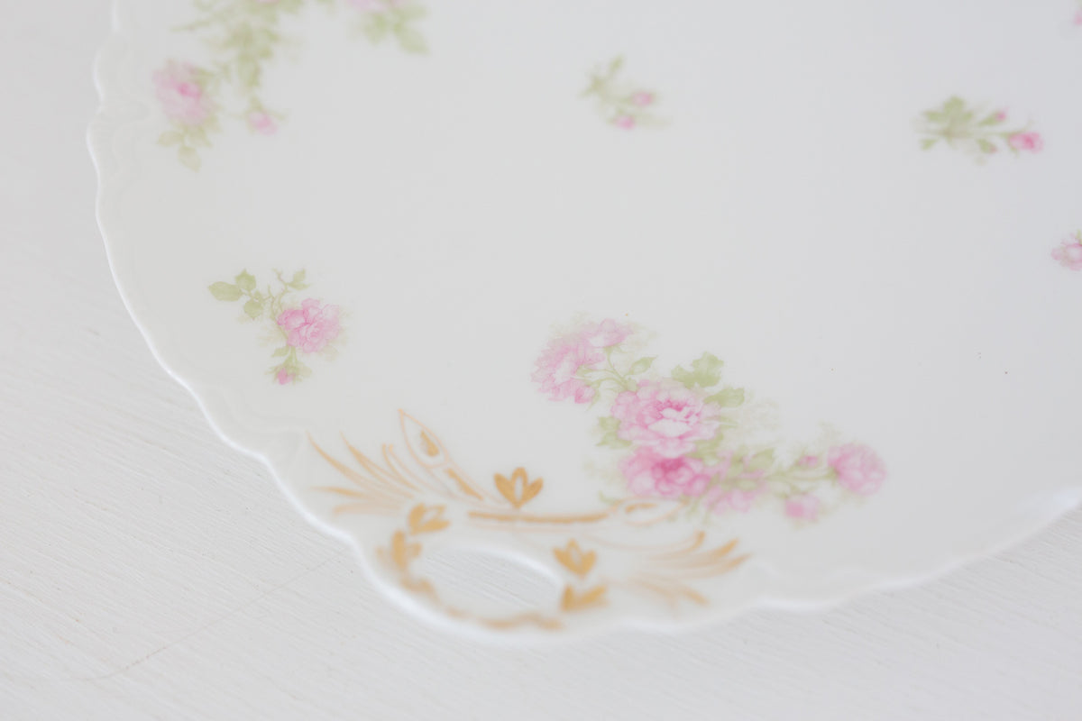 Small Vintage Haviland French plate, Small Serving Plate with handles