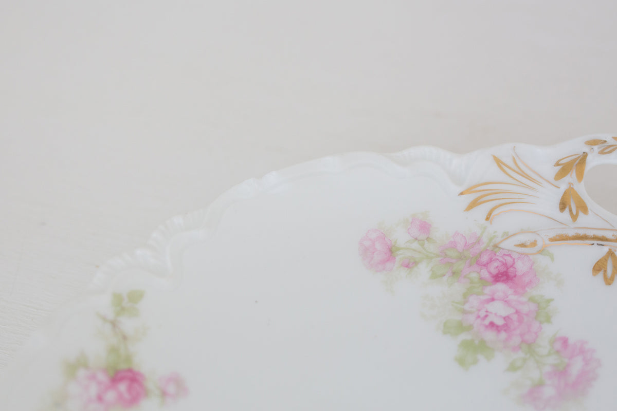 Small Vintage Haviland French plate, Small Serving Plate with handles