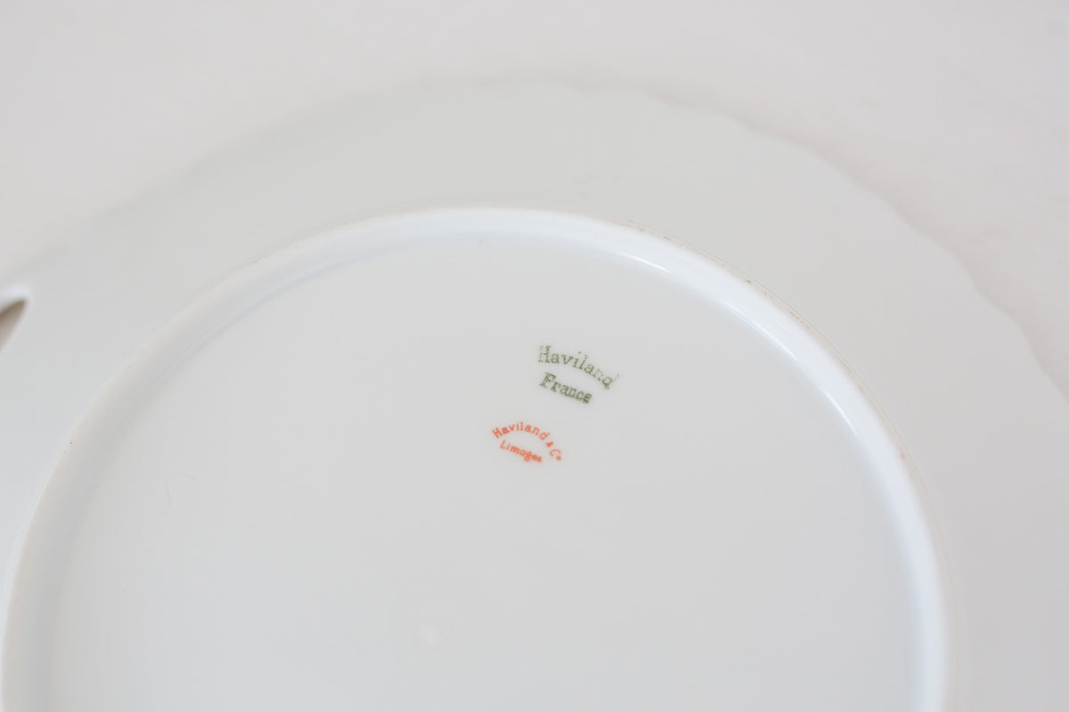 Small Vintage Haviland French plate, Small Serving Plate with handles
