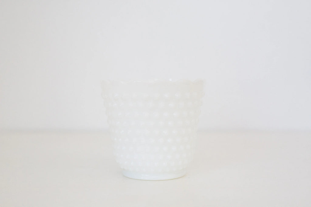 Vintage Hobnail milk glass Fire King planter, vase, or mixing bowl