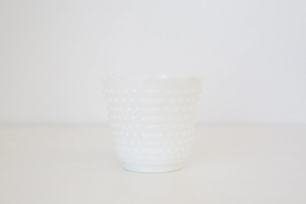 Vintage Hobnail milk glass Fire King planter, vase, or mixing bowl