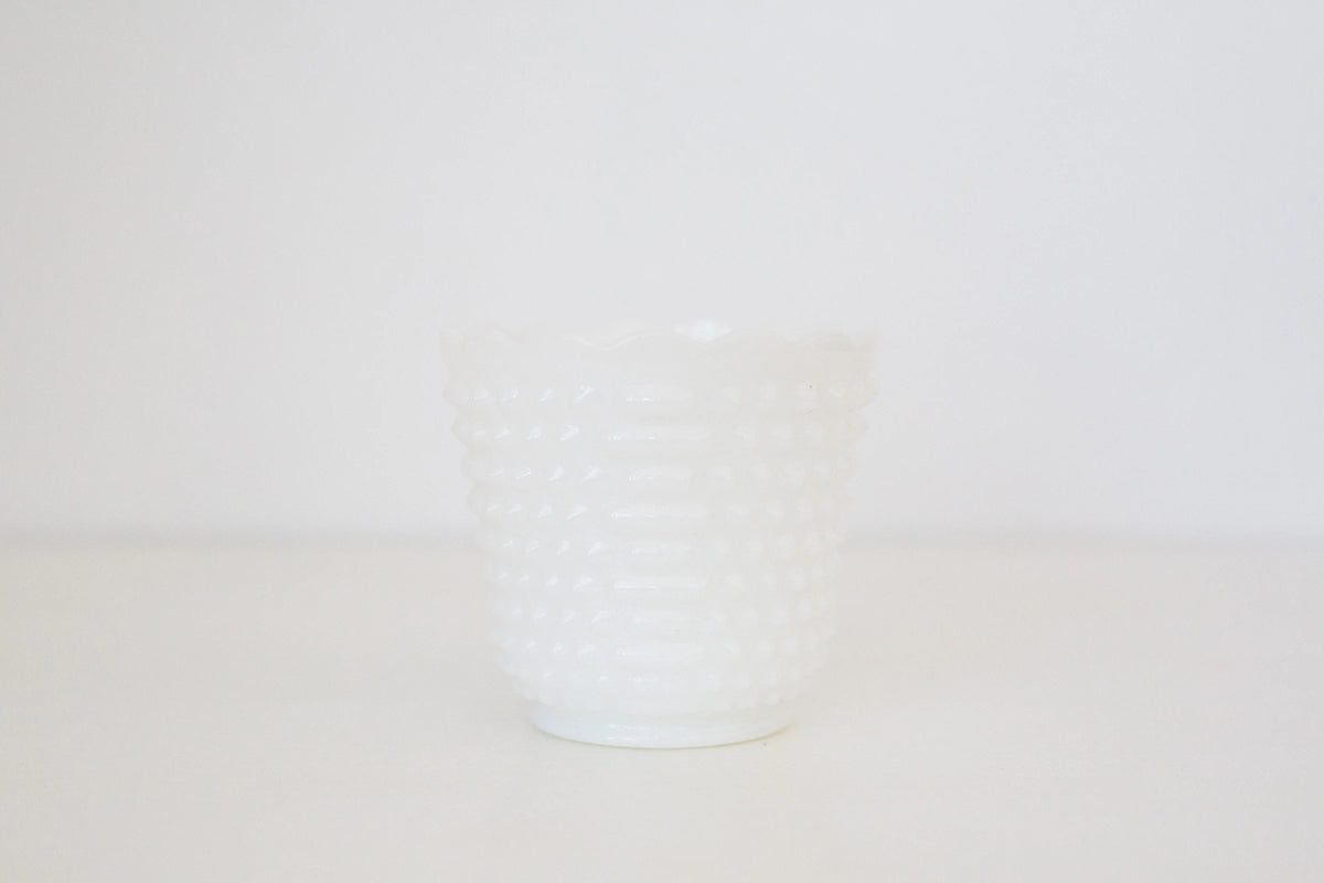 Vintage Hobnail milk glass Fire King planter, vase, or mixing bowl