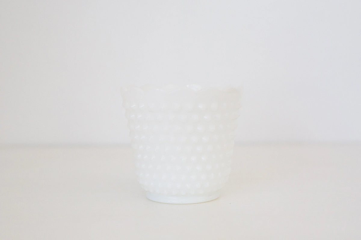 Vintage Hobnail milk glass Fire King planter, vase, or mixing bowl