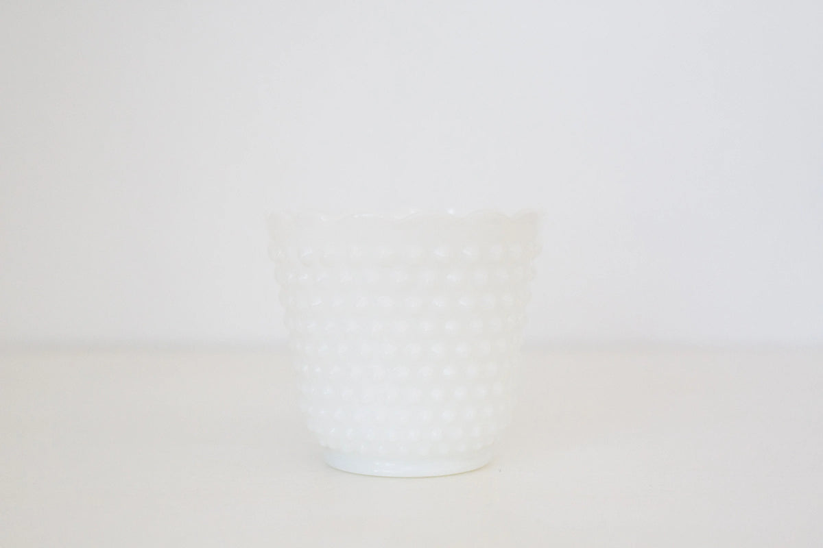Vintage Hobnail milk glass Fire King planter, vase, or mixing bowl