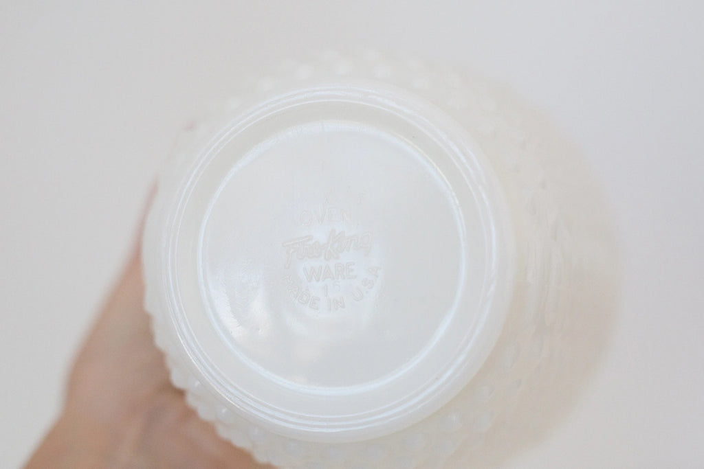 Vintage Hobnail milk glass Fire King planter, vase, or mixing bowl