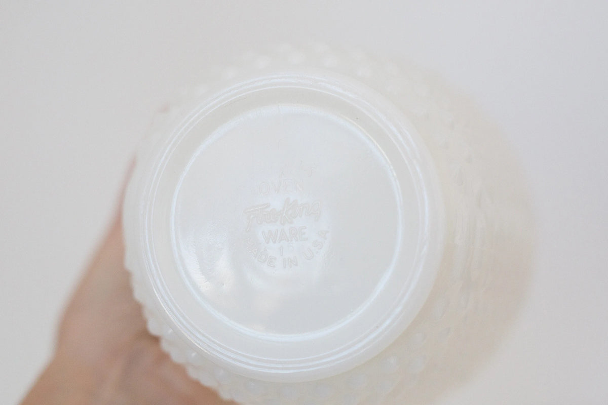 Vintage Hobnail milk glass Fire King planter, vase, or mixing bowl