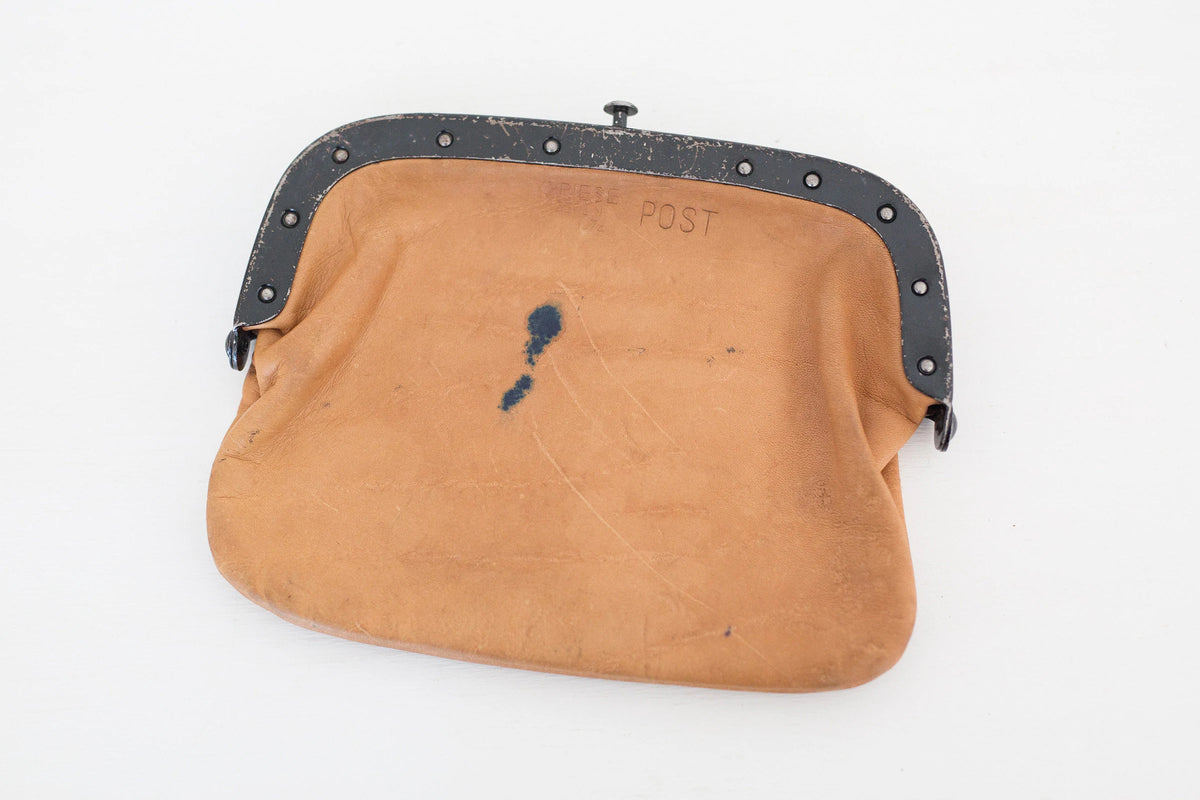 Vintage 1972 leather German Post money pouch