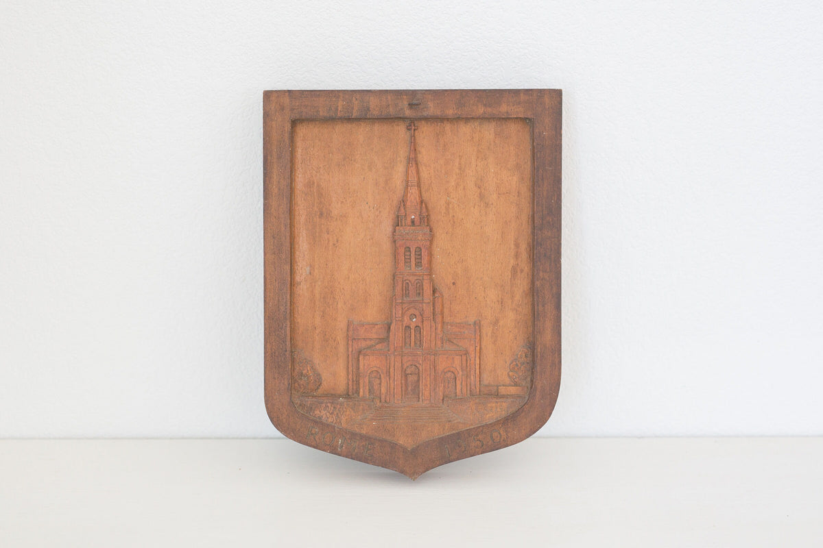 Vintage Wood double sided carved artwork sign