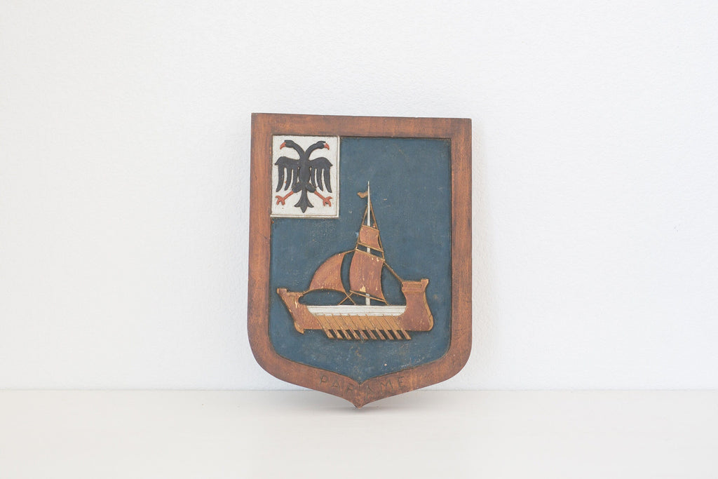 Vintage Wood double sided carved artwork sign