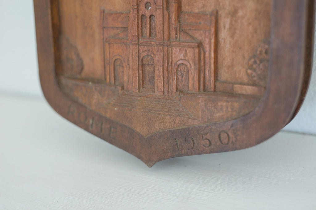 Vintage Wood double sided carved artwork sign