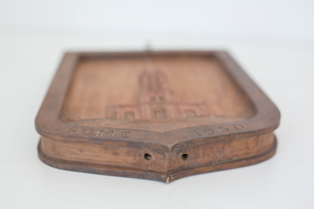Vintage Wood double sided carved artwork sign