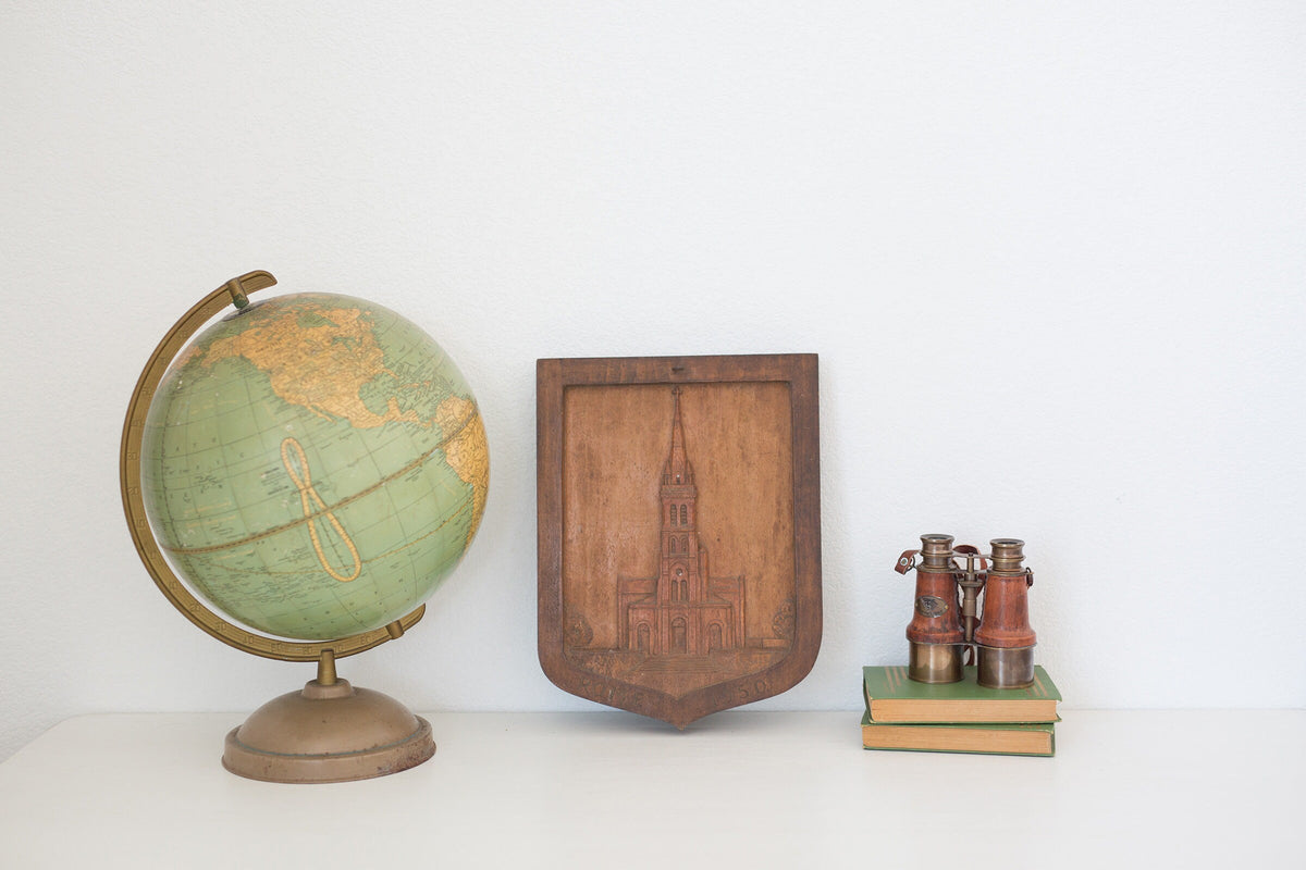 Vintage Wood double sided carved artwork sign