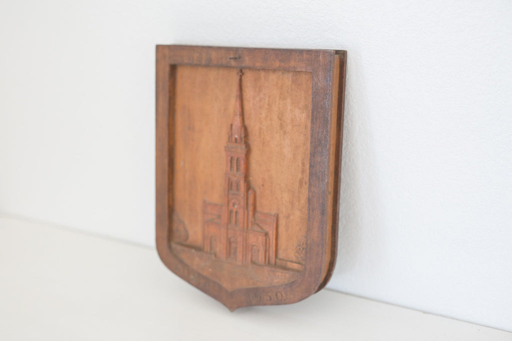 Vintage Wood double sided carved artwork sign