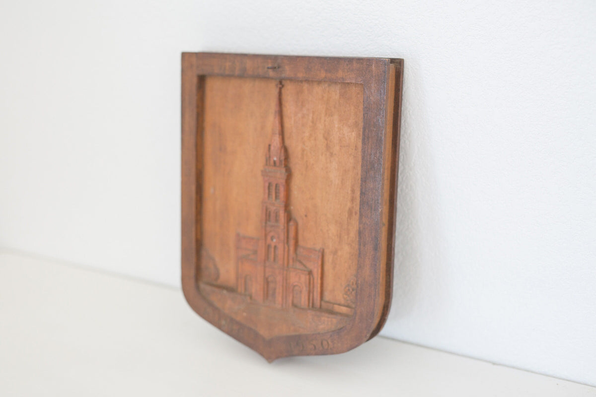 Vintage Wood double sided carved artwork sign